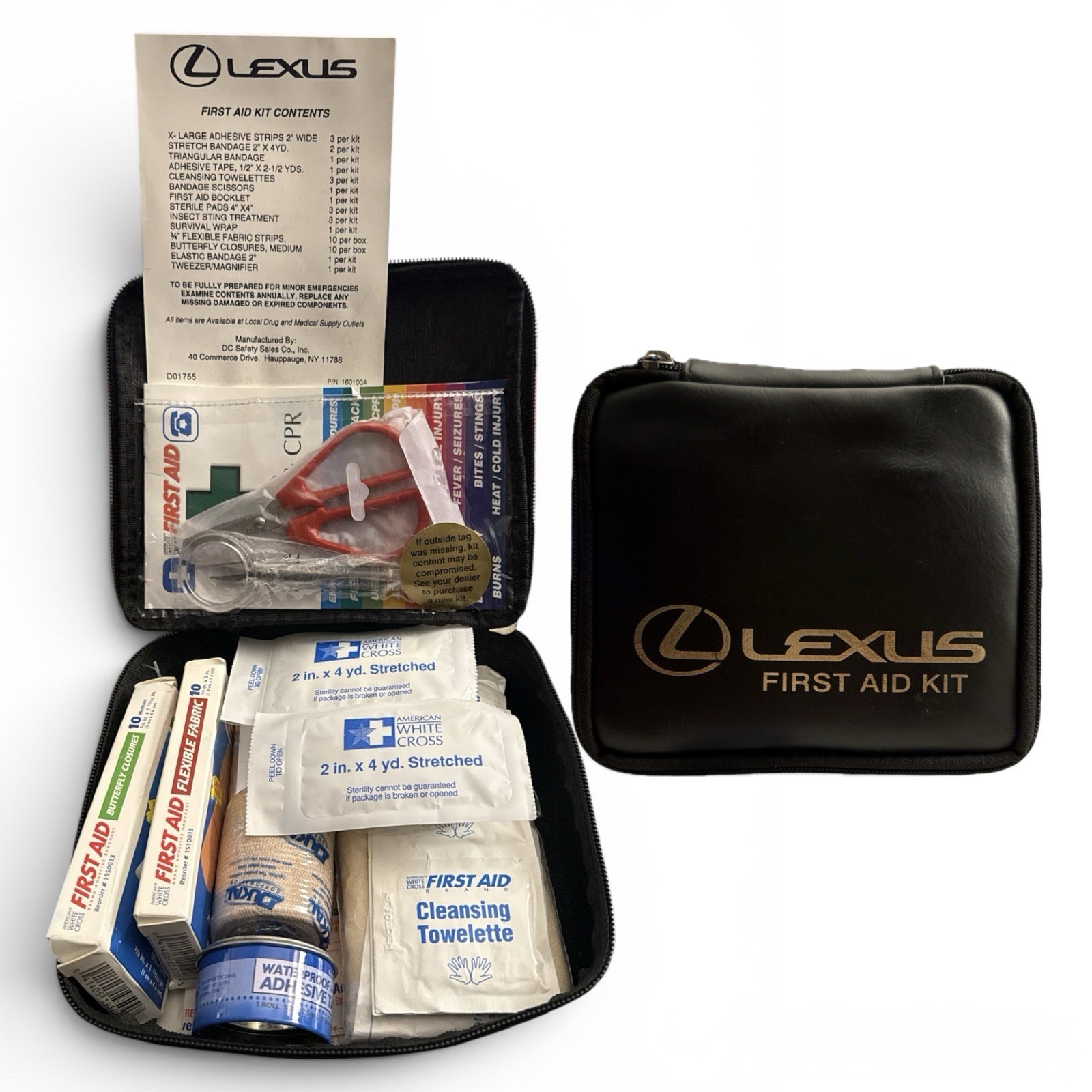 Lexus First Aid Car Kit Case 1998-2007 OEM Black Gold No Insect Sting Treatment