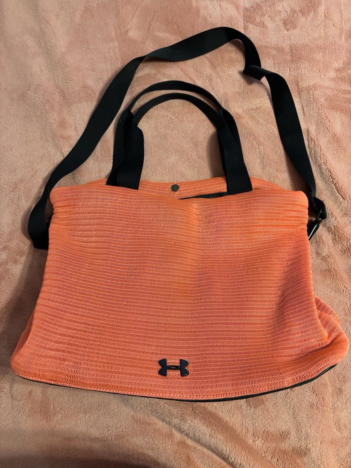 Under Armour Orange Mesh Gym Tote Bag Shoulder Crossbody Travel UA