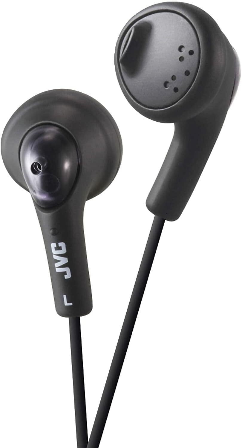 Gumy Earbud Headphones Wired Soft Rubber Black Tangle Resistant 8 Colors