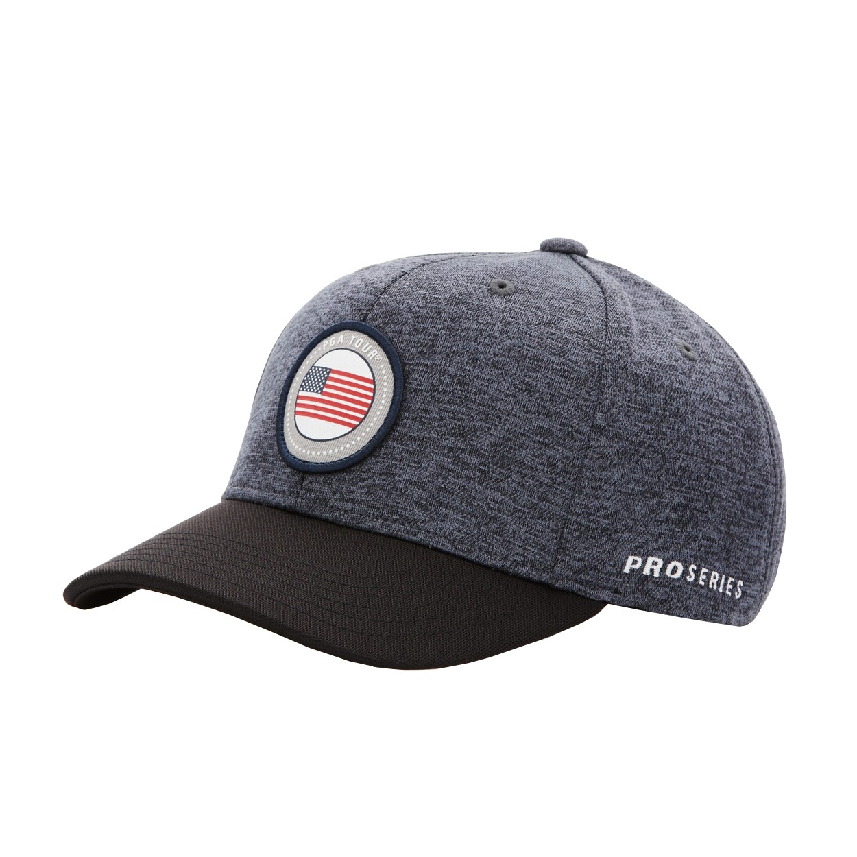 PGA Tour Men's Americana Adjustable Golf Hat, Caviar Heather