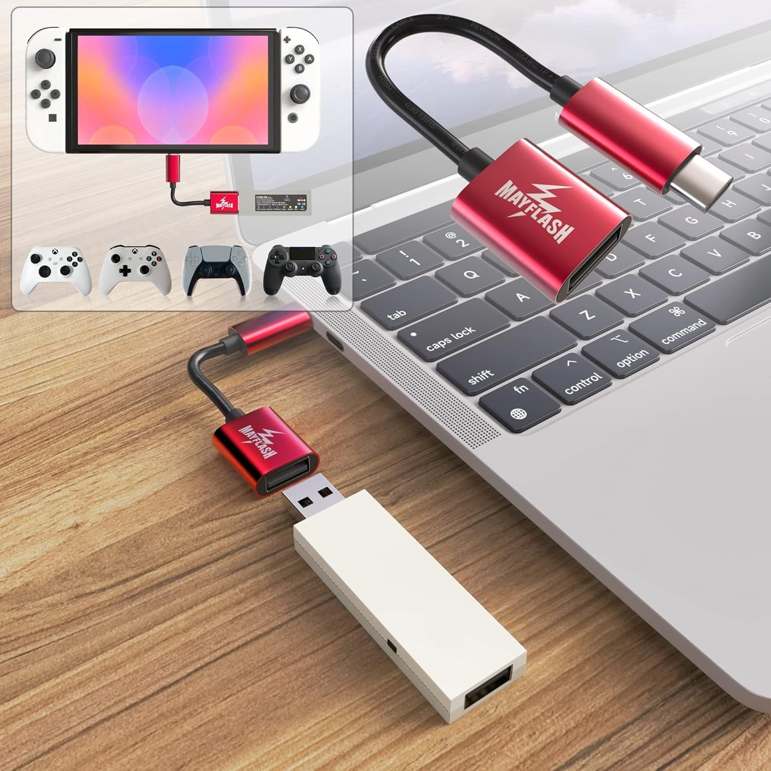 Magic NS Wireless Bluetooth Controller USB Adapter for Switch/Switch 2, Steam De
