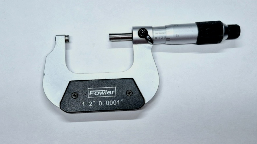 Fowler 52-229-202 Swiss Style Outside Micrometer 1-2"  0.0001"