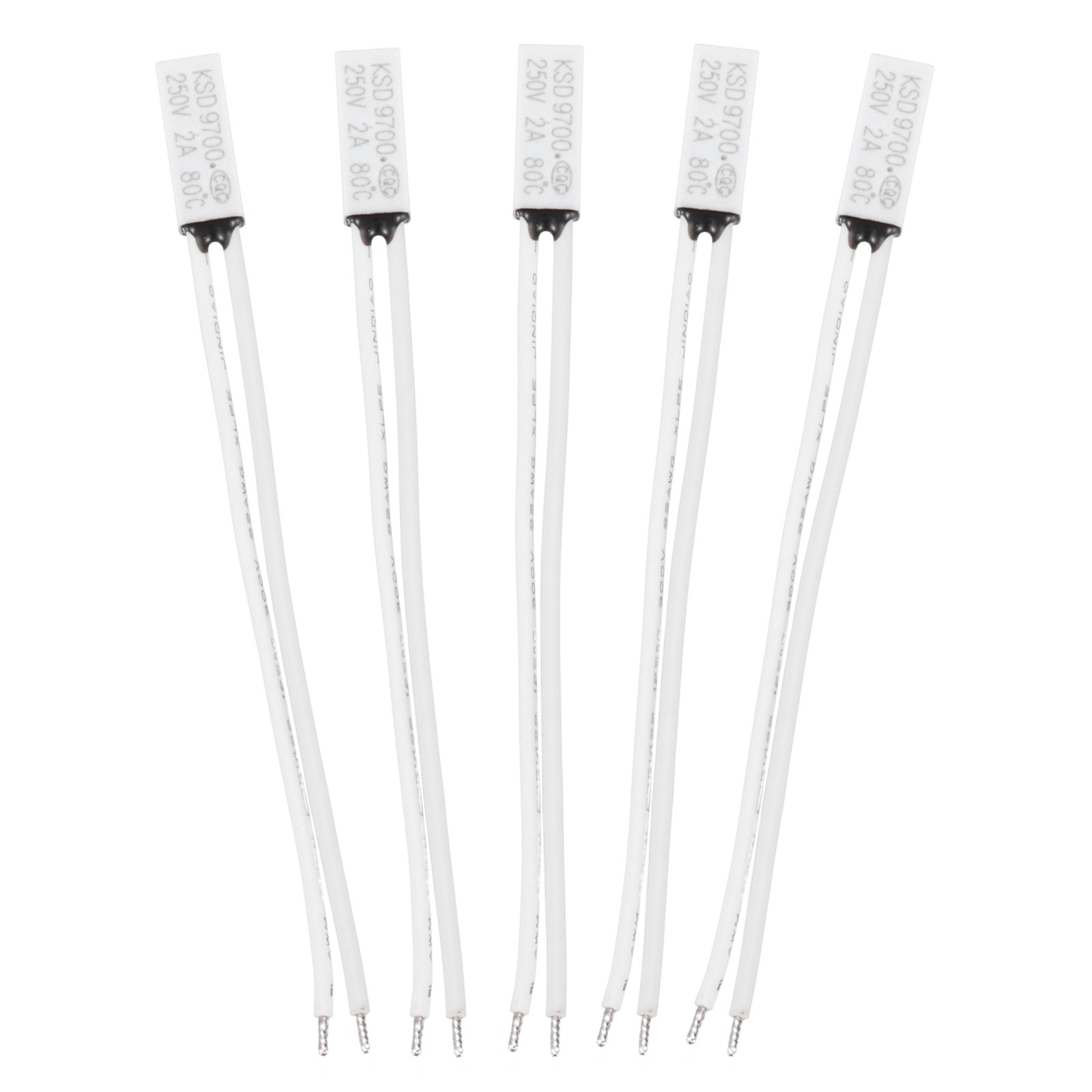 5 Pcs KSD9700 Thermostat 80°C/176°F Temperature Switch N.C 2A Plastic