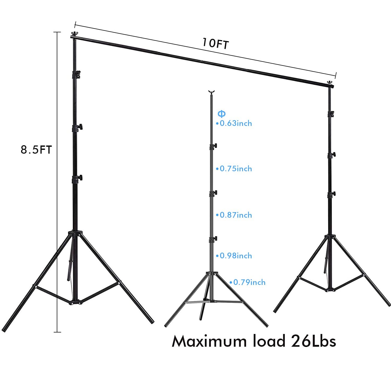 Photography Background Stand Support System with Muslin Backdrop Green