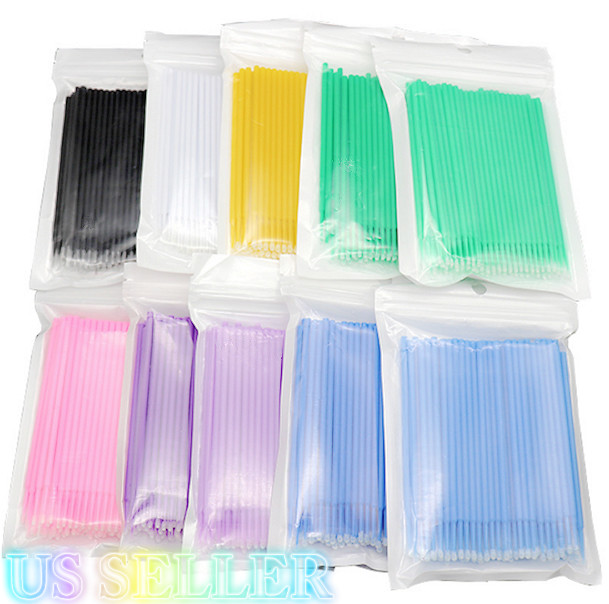 100 PCS Disposable Micro Brush Swab Applicators Eyelash Extension Mascara Wands