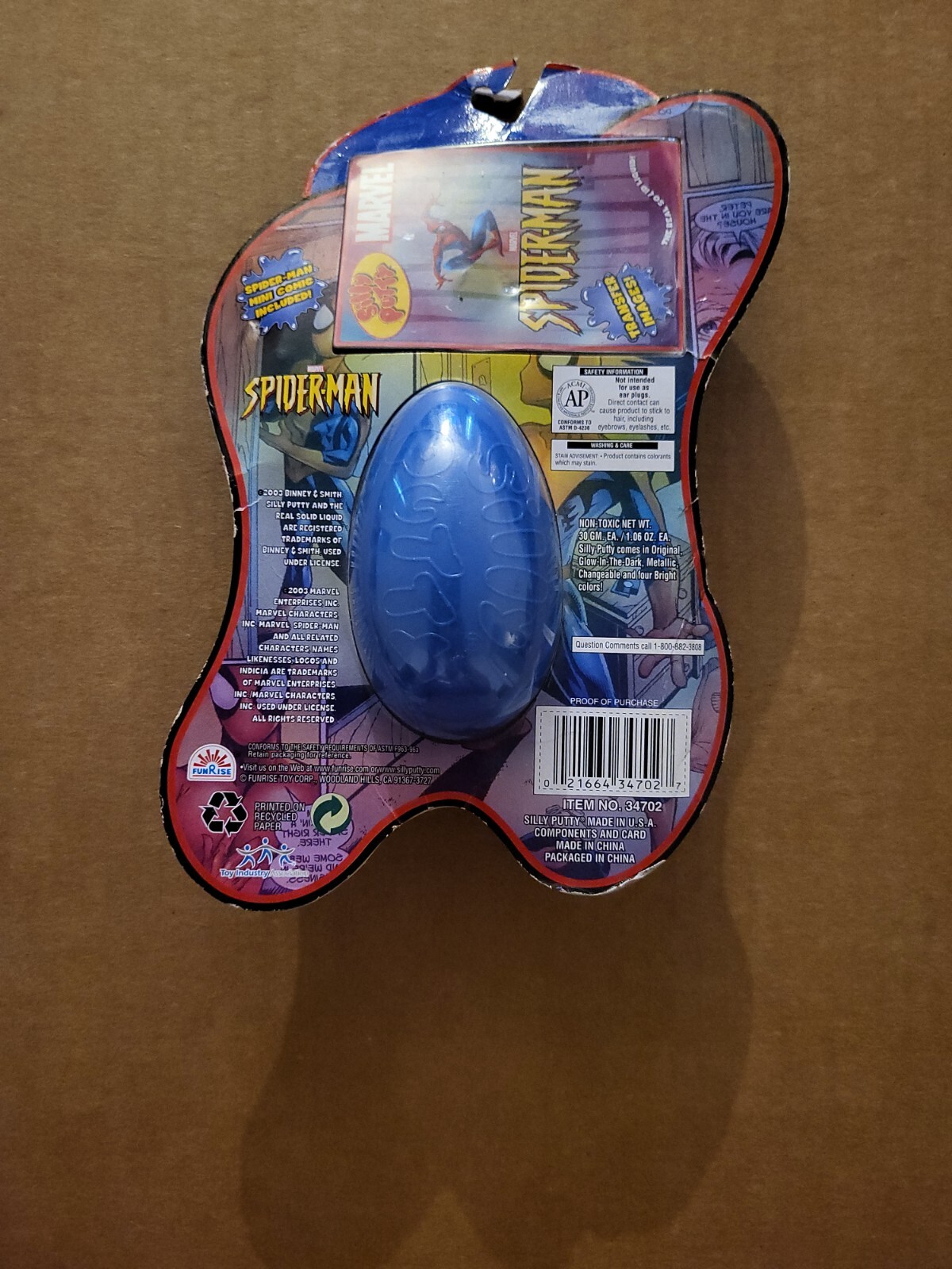 Marvel Spider-Man Silly Putty Comic Book 1997 Binney & Smith