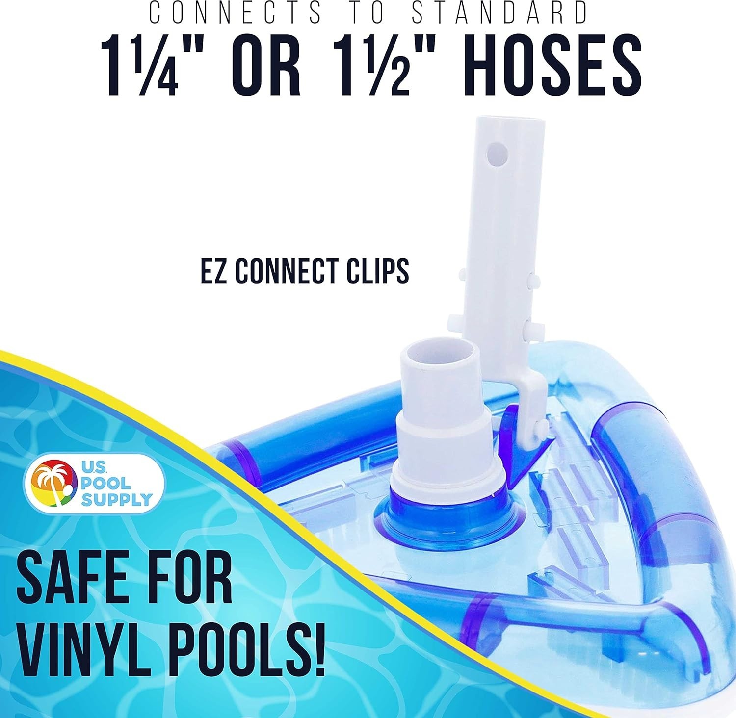 U.S. Pool Supply Weighted Transparent Triangular Pool Vacuum Head with Swivel...
