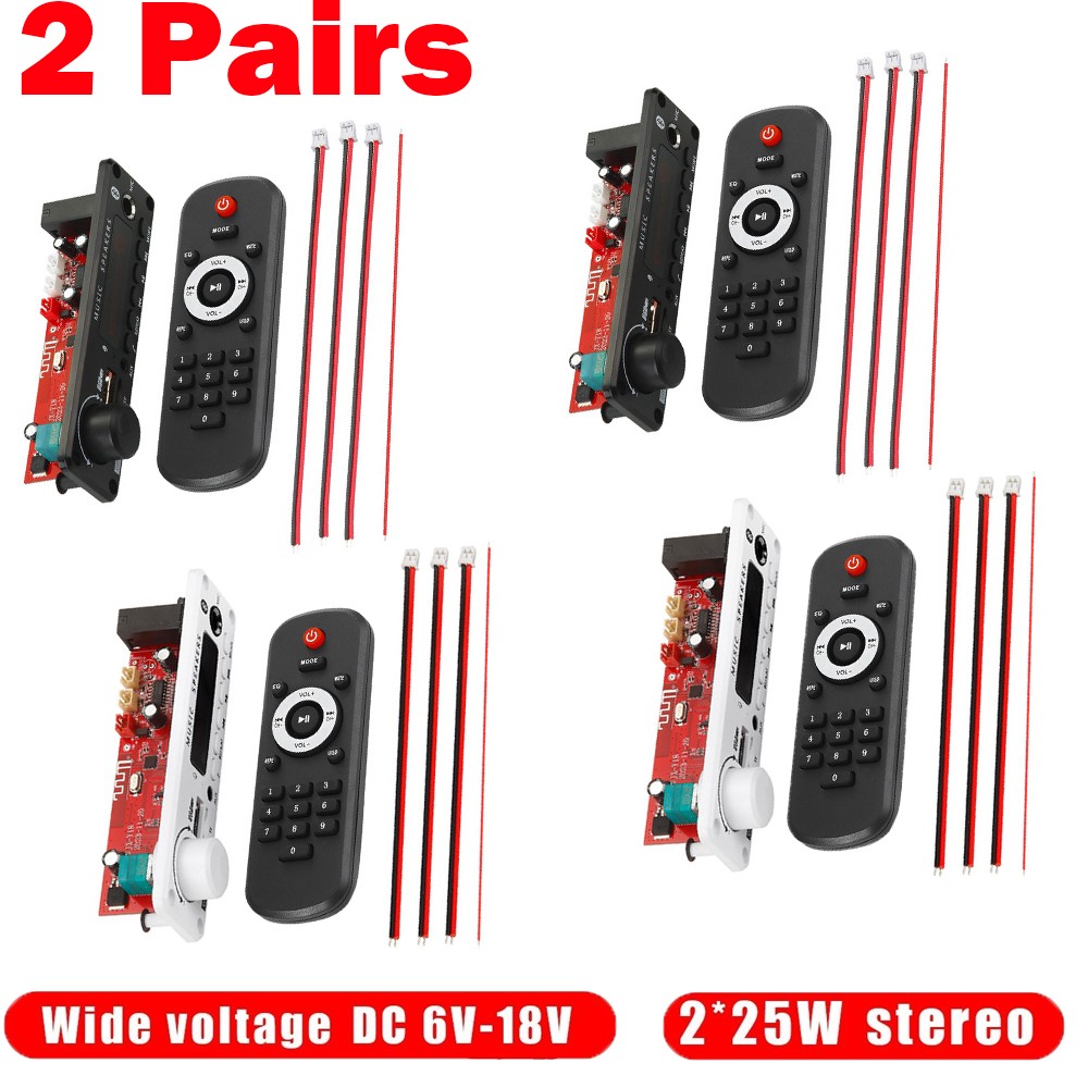 2PCS Multi-function MP3 Decoder Kit 50W Audio Amplifier Tool Bluetooth 5.0 DC12V