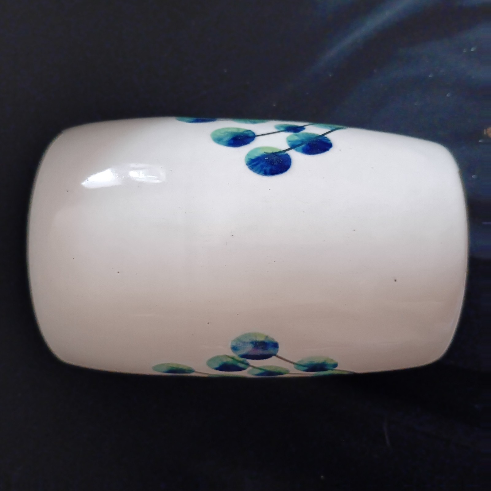Hand Painted Ceramic Bathroom Set Soap Dish Cup Peacock Flowers