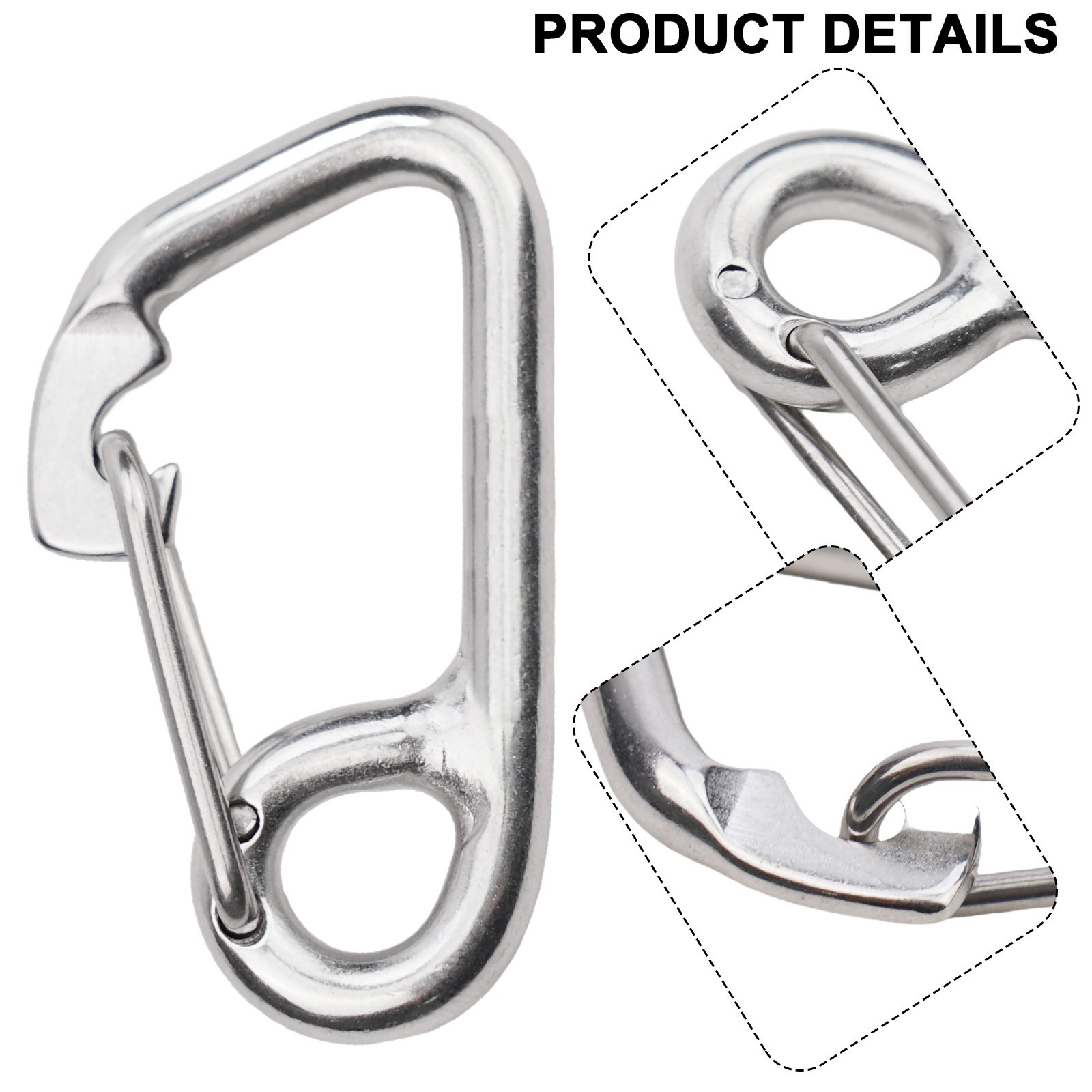 1X Scuba Diving 316-Stainless-Steel Safety Diving Buckle Camping Carabiner Hook