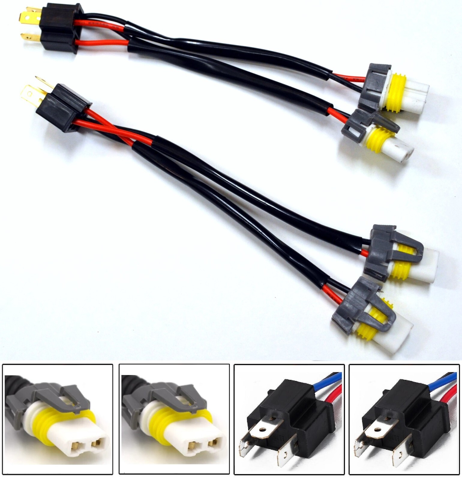 Conversion Wire 9003 H4 TO 9005 9006 Two Harness Head Light Bulb Halogen Lamp