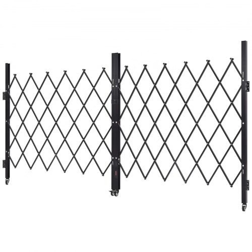 Double Folding Security Gate, Lockable Scissor Gate with 360?° Swivel Caster