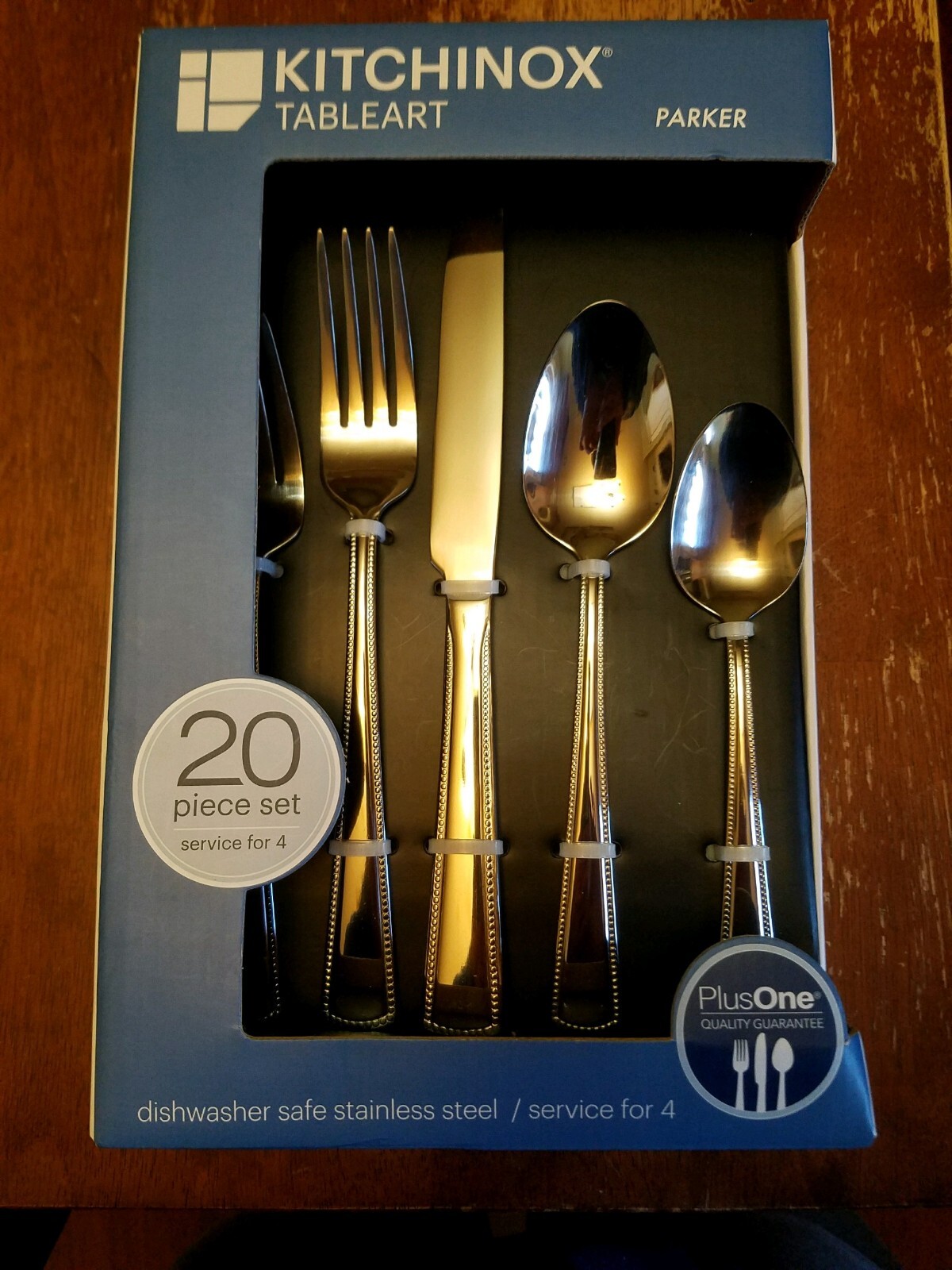 Brand New Kitchinox Parker 20 Piece Flatware Stainless Steel Service for 4