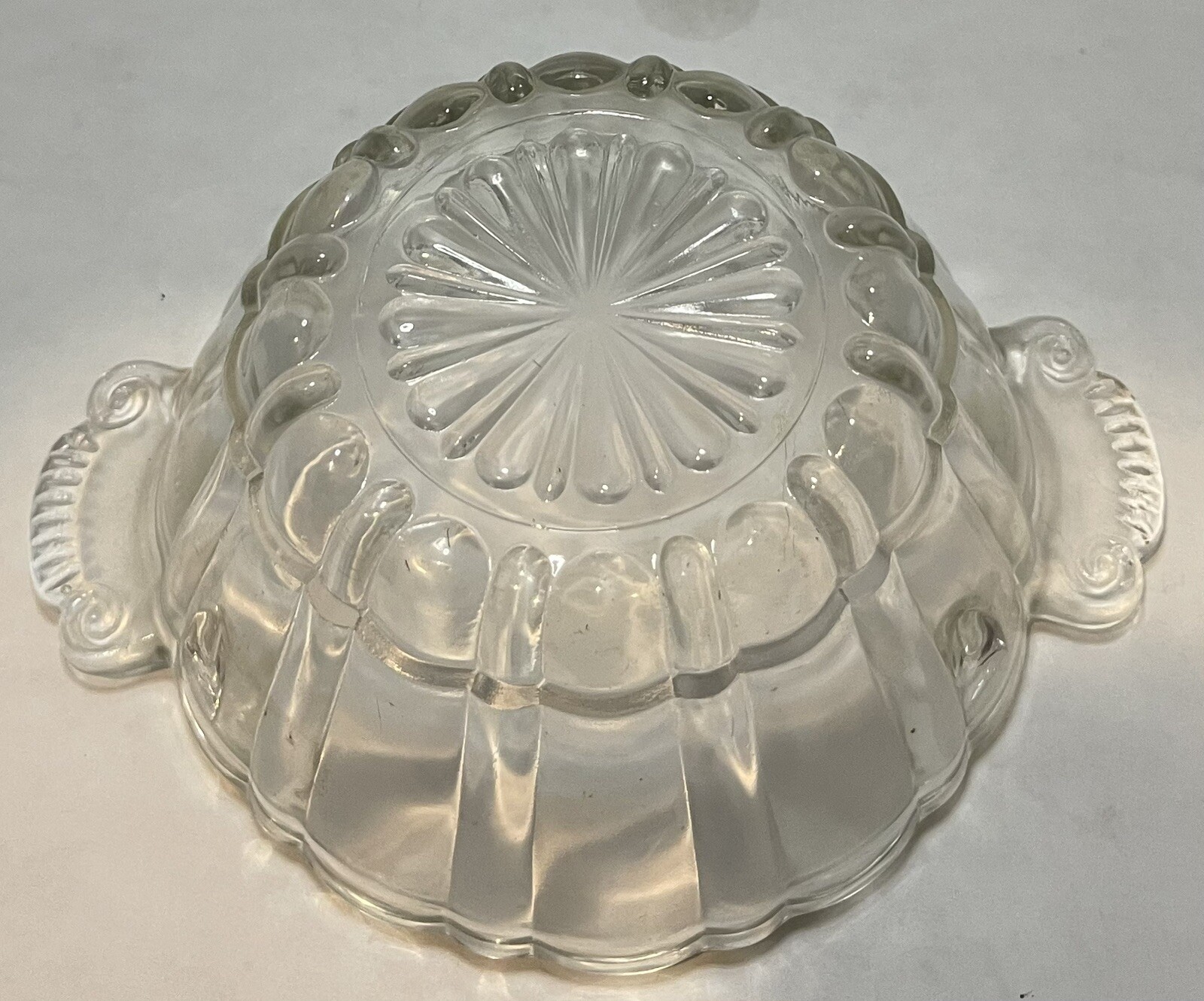 Vintage Anchor Hocking Old Cafe Pattern Clear Depression Glass Candy Dish