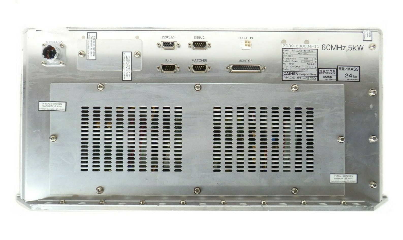 Daihen AMN-50L RF Auto Matcher TEL Tokyo Electron 3D39-000004-11 Working Surplus