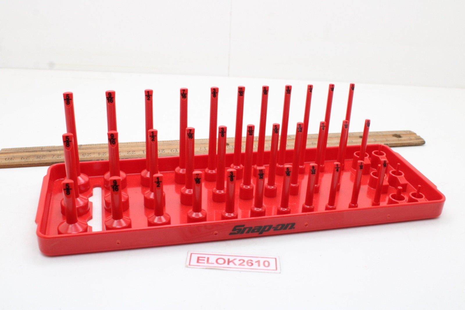 Snap-on KA143FRRD 1/4" Drive SAE 3 Row Post Socket Tray Red USA New