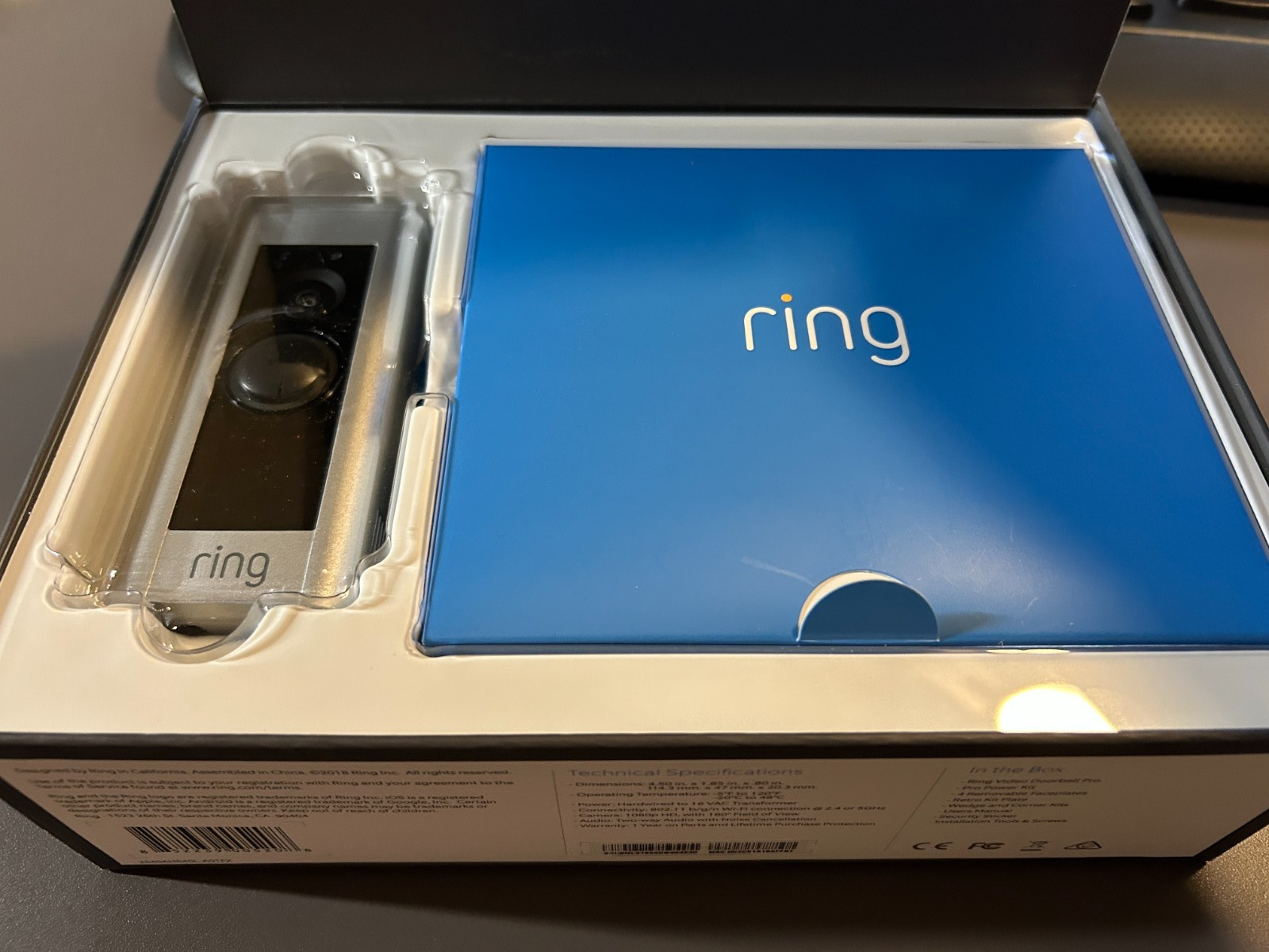 Ring video doorbell pro hardwired with a crack in button and functions as normal
