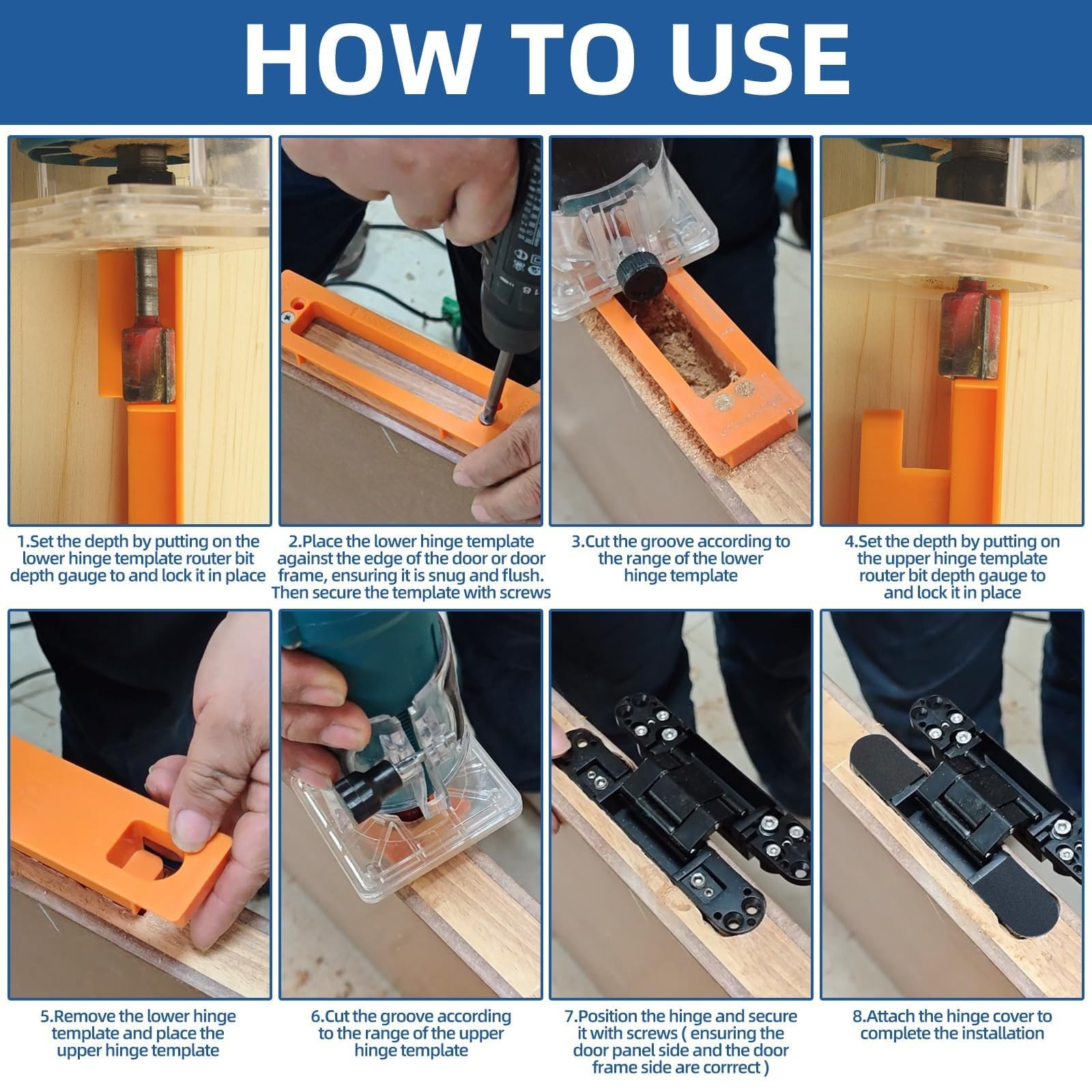 Hidden Hinge Template Invisible Hinge Router Guide Template for Hidden Door H...