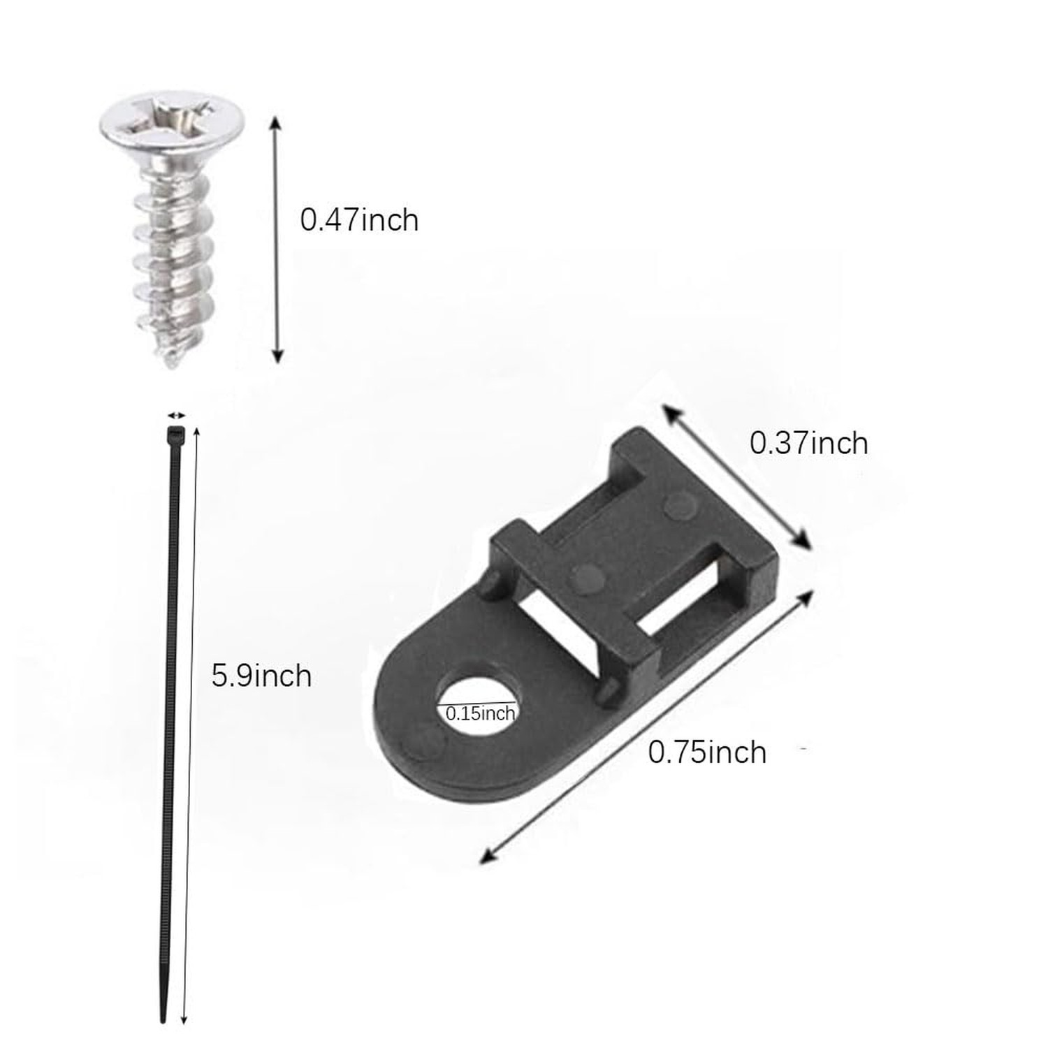 White Cable Zip Tie Mounts Kit-50 Pcs Cable Zip Tie Saddle Type Mounts Base W...