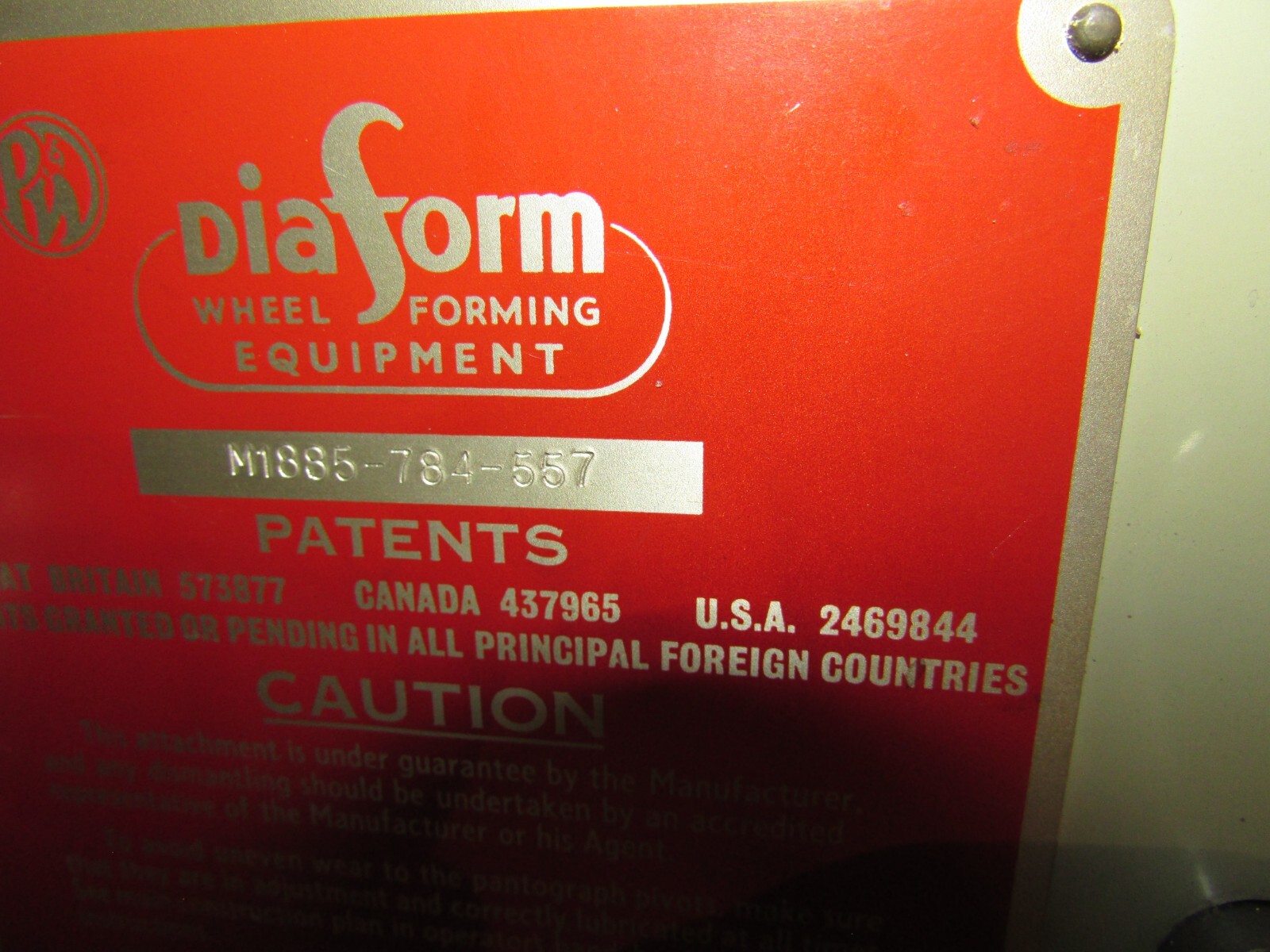 Pratt & Whitney Diaform Surface Grinding Wheel Forming Attachment with Tooling