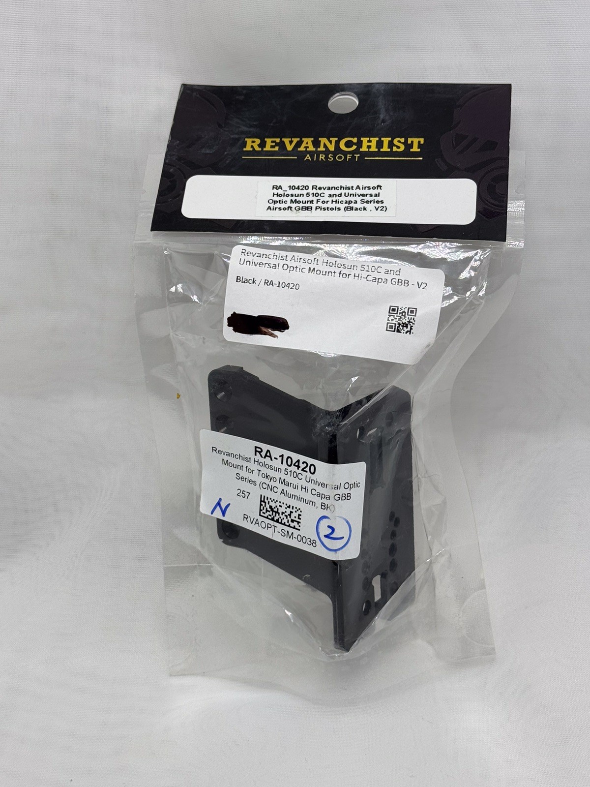 Revanchist Airsoft Optic Mount RA-10420 BLACK  Holosun 510c/Marui Hi-Capa GBBP