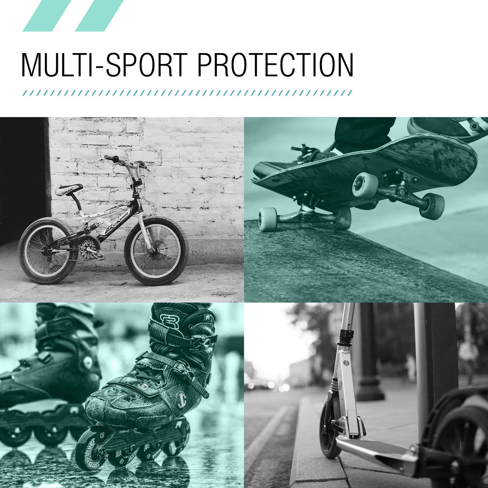 80SIX Multi-Sport Pad Set– Protective Gear for Skateboarding, Biking, Roll