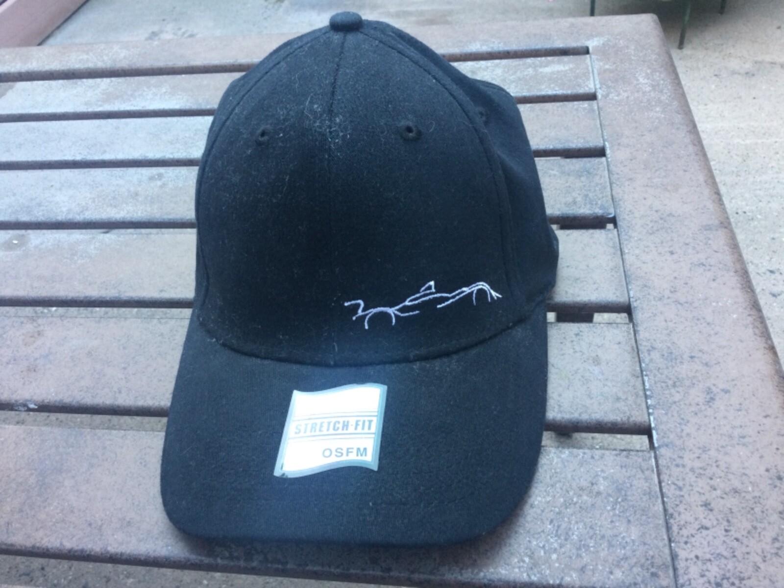 ACURA MOTORSPORTS STRETCH FIT HAT BLACK WITH WHITE F1 car silhouette COTTON