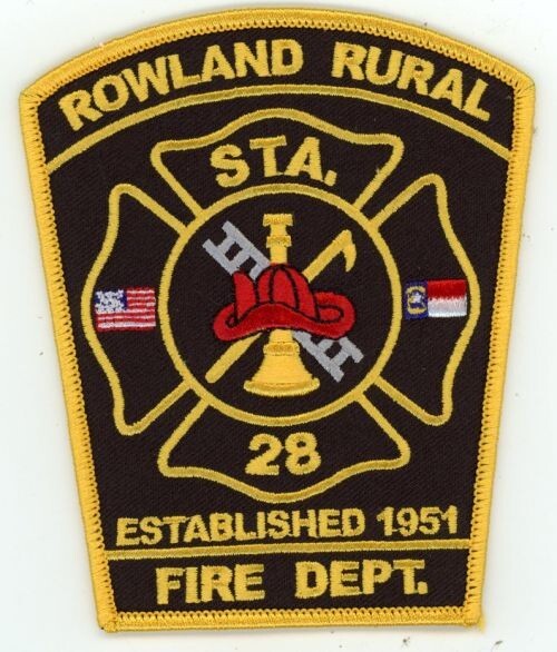 NORTH CAROLINA NC ROWLAND RURAL FIRE DEPT NICE SHOULDER PATCH POLICE SHERIFF