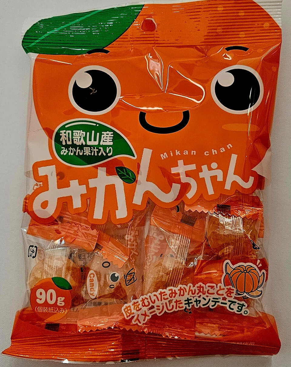 Japanese Kawaguchi Fruit Hard Candies - Mikan Chan (Mandarin Flavor) - 90g