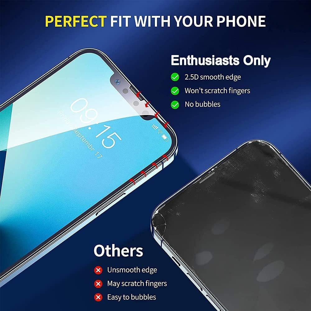 For Apple iPhone 13 Pro Max 6.7" Clear Premium Tempered Glass Screen Protector