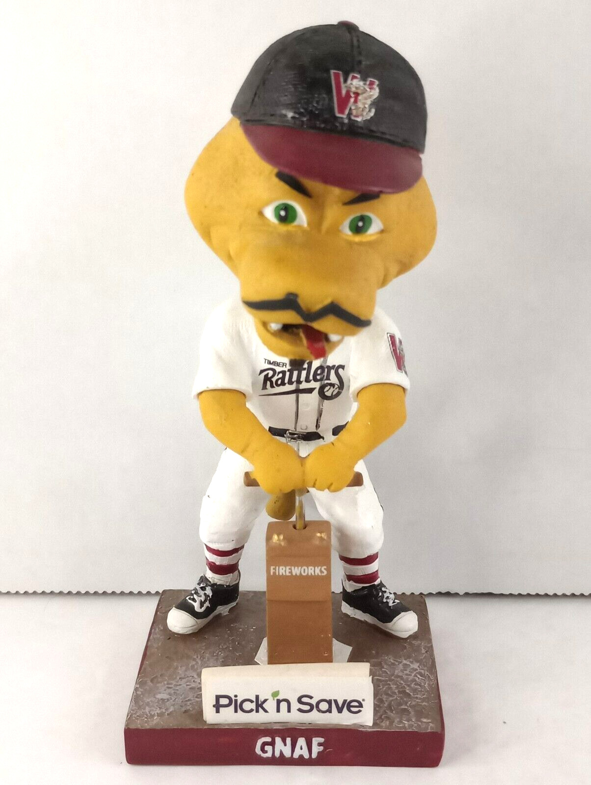 GNAF WISCONSIN TIMBER RATTLERS BOBBLEHEAD - Baseball Team Evil Twin Mascot