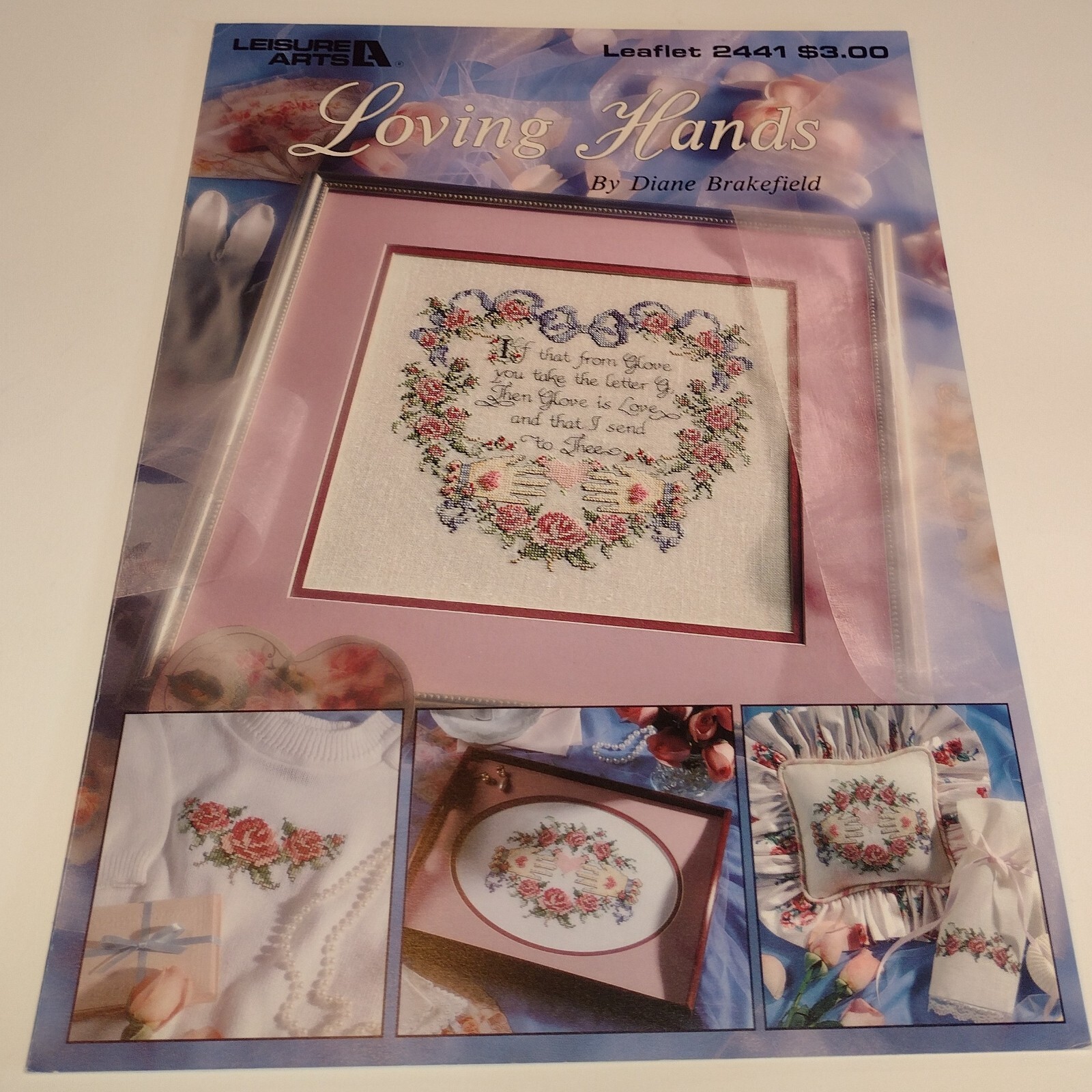 Loving Hands Cross Stitch #2441  Leisure Arts Single Page Leaflet VTG 1993 Copy