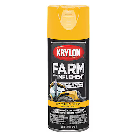 Krylon K01944008 Spray Paint, Yellow, High-Gloss, Solvent, 12 Oz