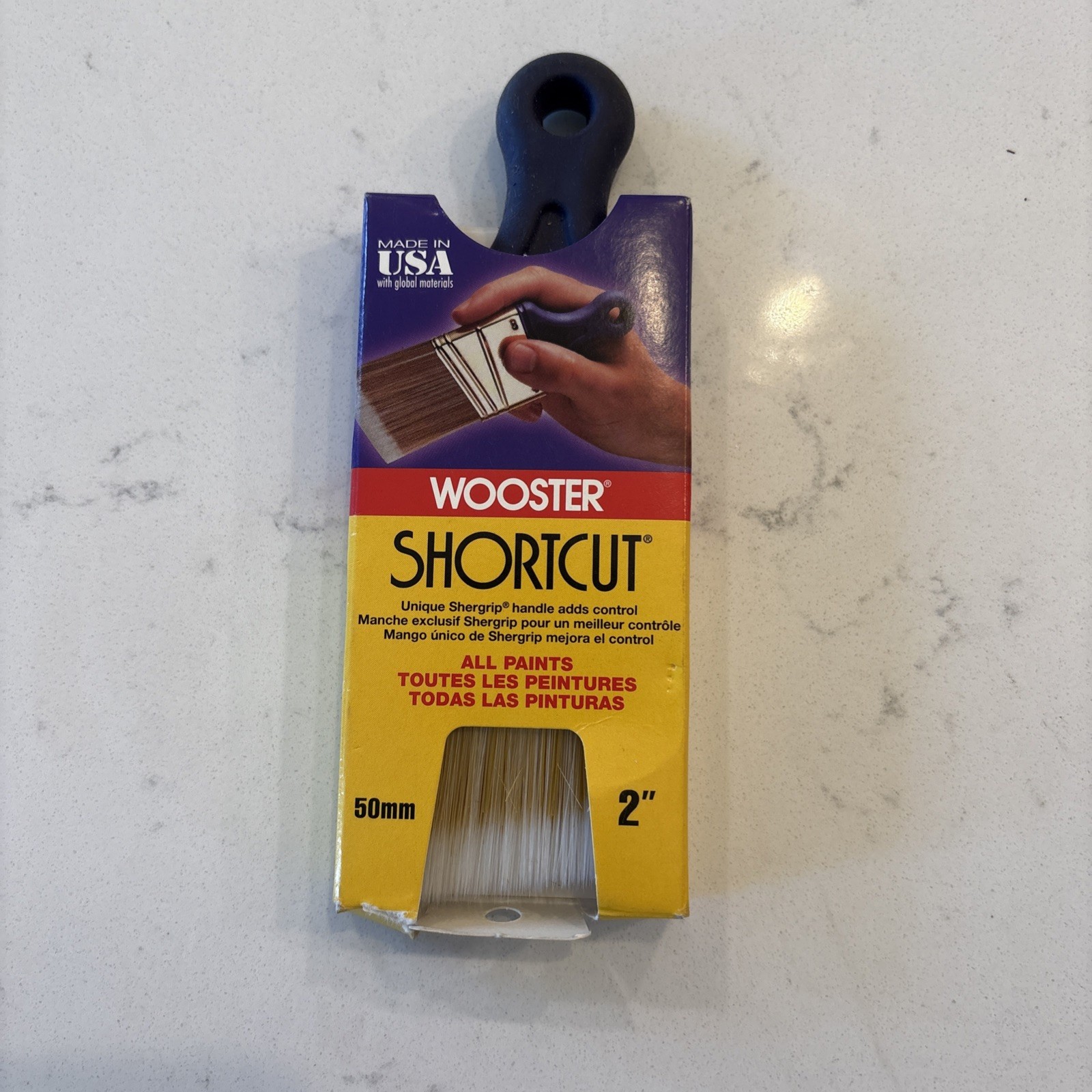 WOOSTER SHORTCUT ANGLED SASH BRUSH 2" ALL PAINTS SOFT HANDLE FAST SHIP