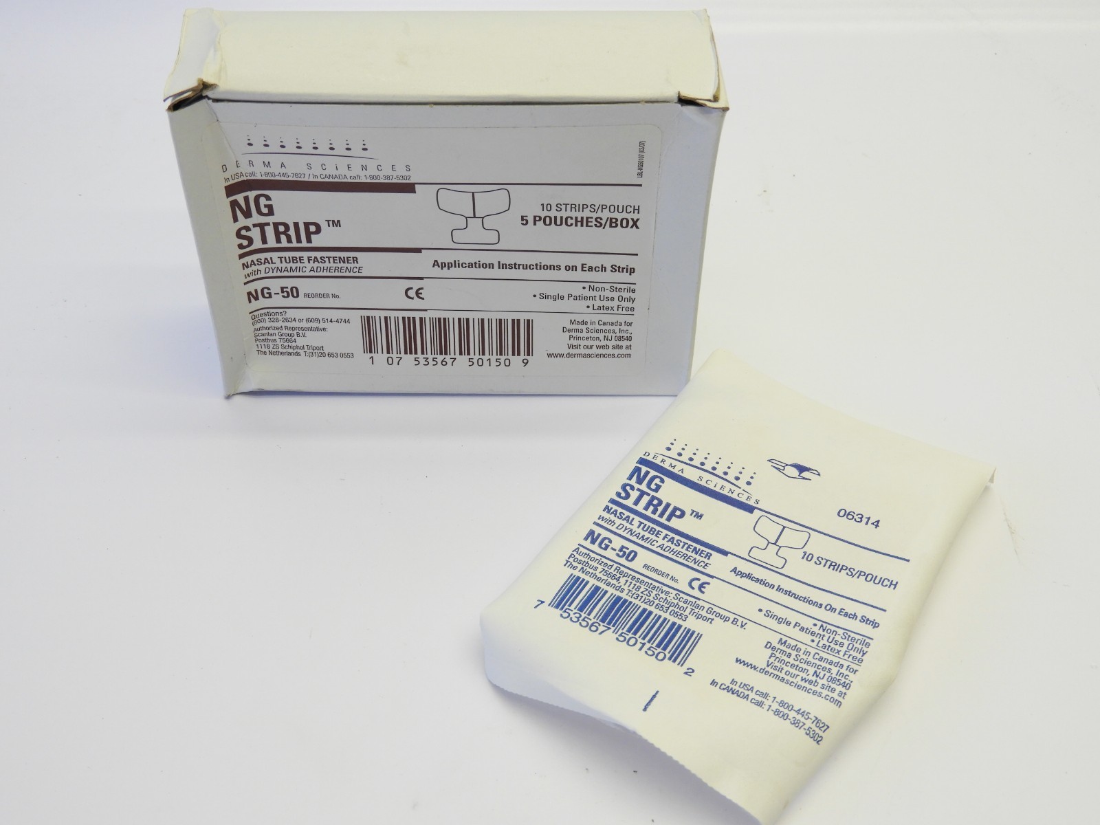 (10-pack) Derma Science NG50 NG Strip Nasal Tube Fastener Adult Latex Free
