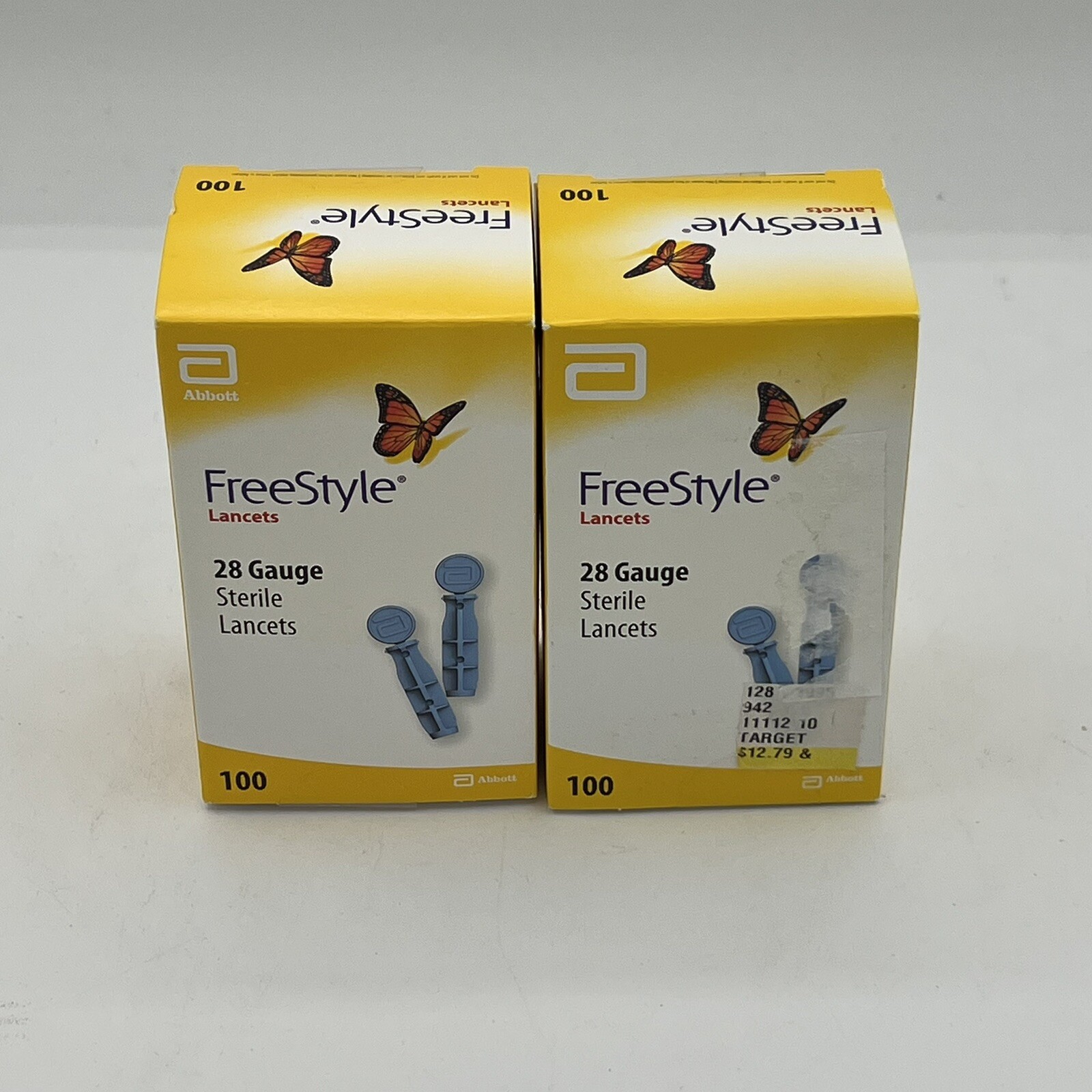 Freestyle 28 Gauge Sterile Lancets - 2 Packs of 100ct Exp 5/2027 & 09/30/2028
