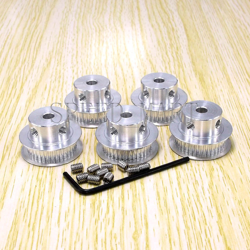 5 x Aluminum GT2 Timing Belt Pulley 36T 10mm Bore RepRap Prusa Mendel 3D Printer