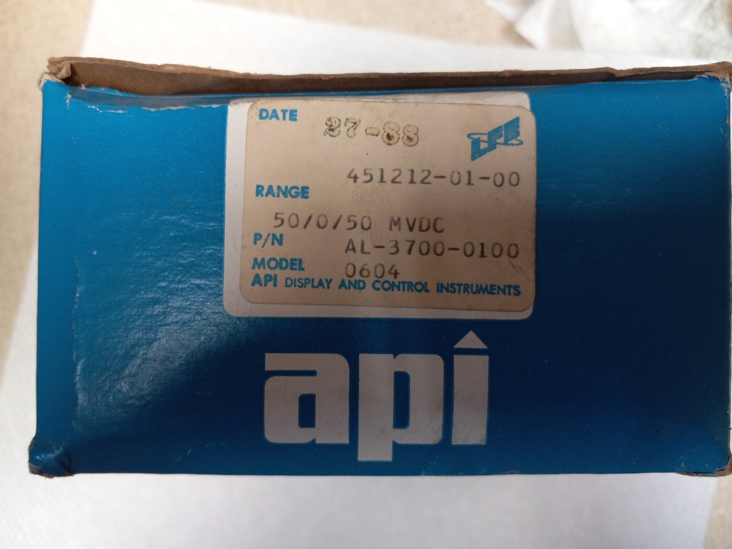 API 451212-01-00 AL-3700-0100 Analog Panel Meter