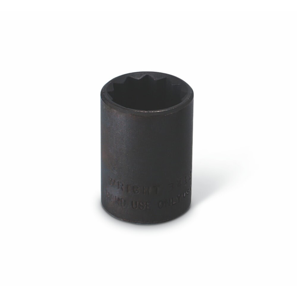 Wright Tool 34112 1/2" Drive Black Finish Standard Socket 12 Point SAE 3/8"