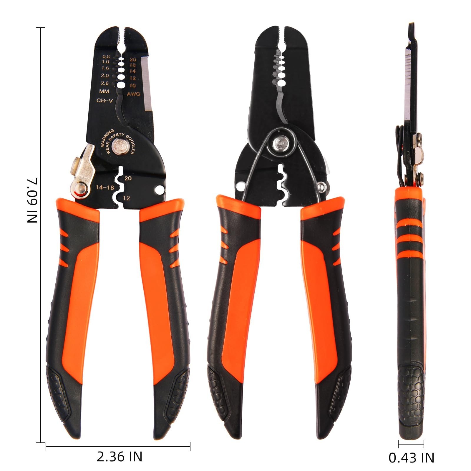 Wire Stripper, 3-rd Generation Wire Strippers or Crimping Tool, 5-IN-1 Wire C...