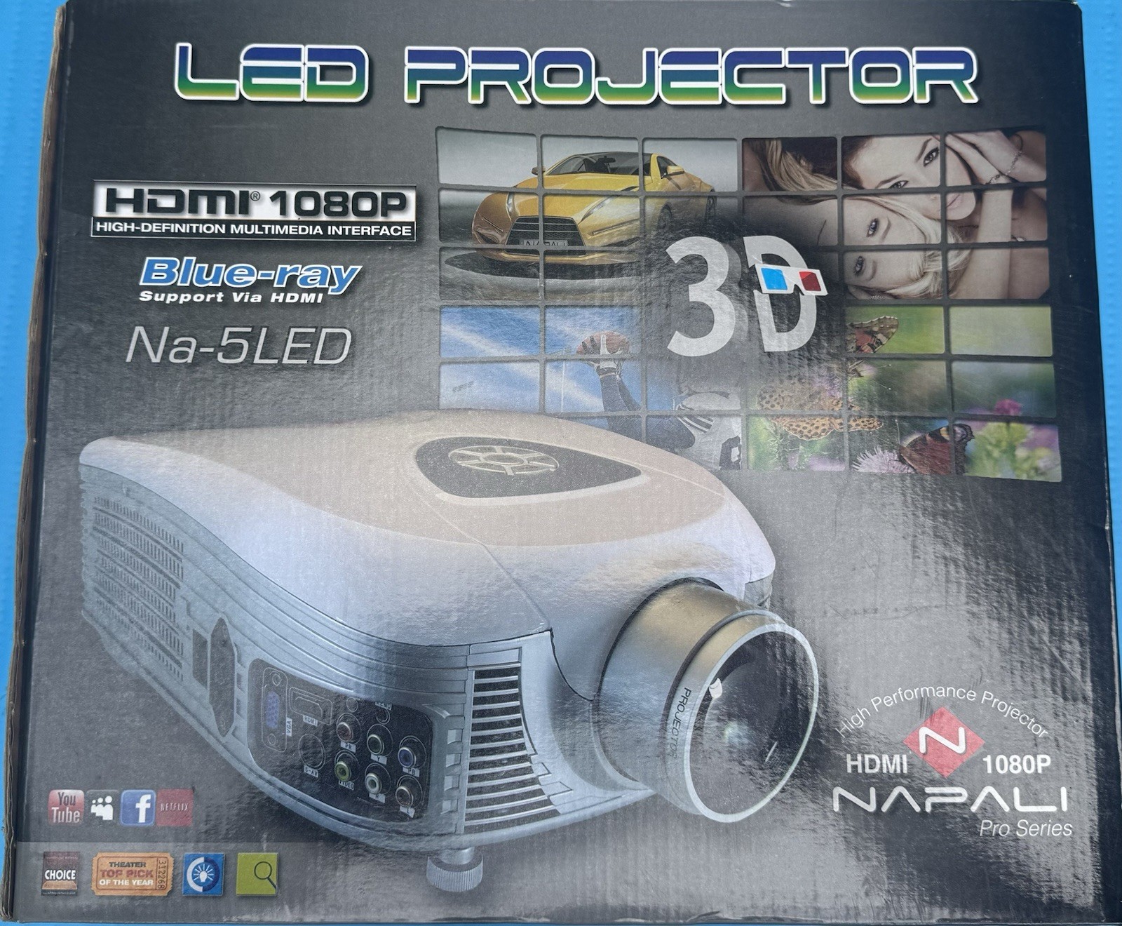 NAPALI Na-5LED HDMI 1080P LED Projector 3D Pro Series - Brand New in Box!