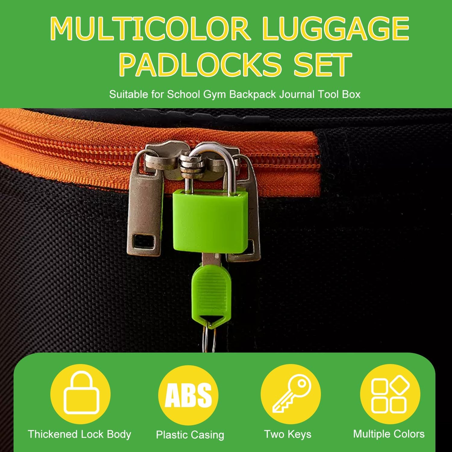 6 Pcs Small Padlock Suitcase Locks with Keys for Office School Locker Backpacks