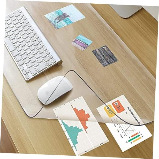 Desk Mat on top of desks - 32 x 16 inches - Transparent Plastic 32x16 Clear