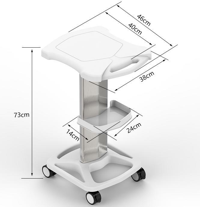 Mobile Trolley Medical Cart Medical Rolling Stand Storage Shelf w/ 4 Wheels
