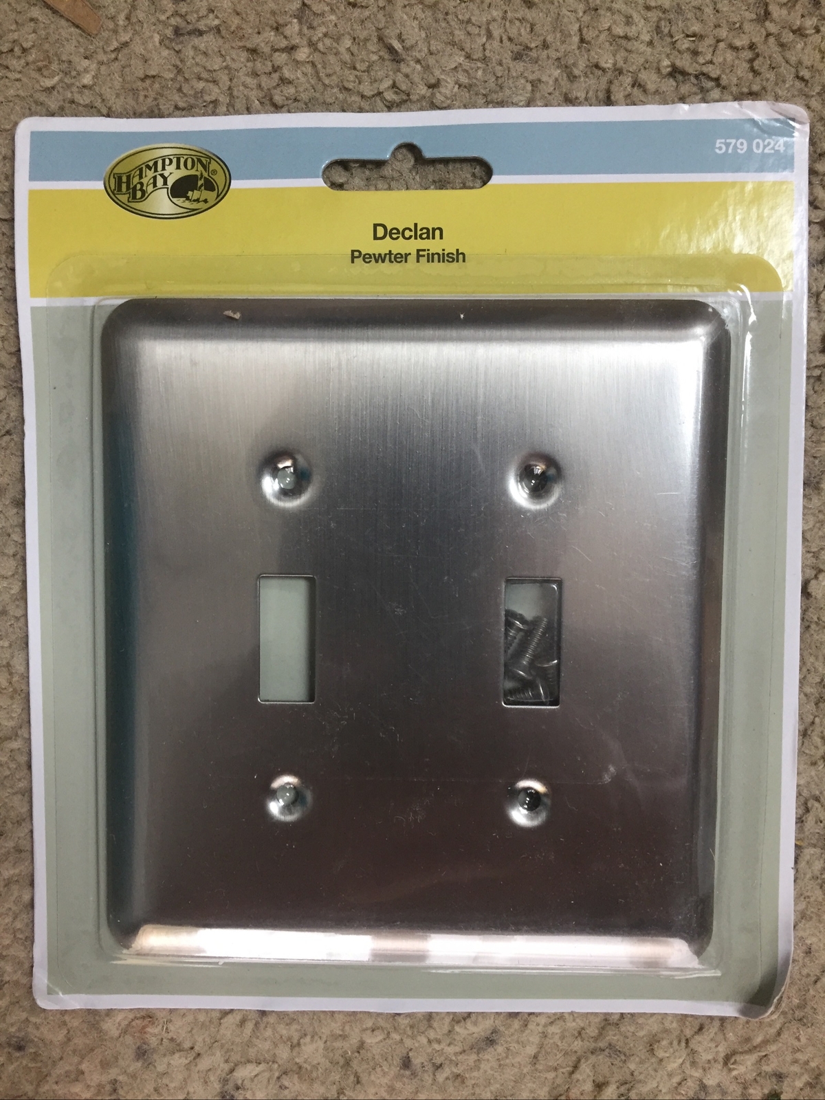 Hampton Bay Declan 2 Gang Toggle Steel Wall Plate - Pewter (579 024 )