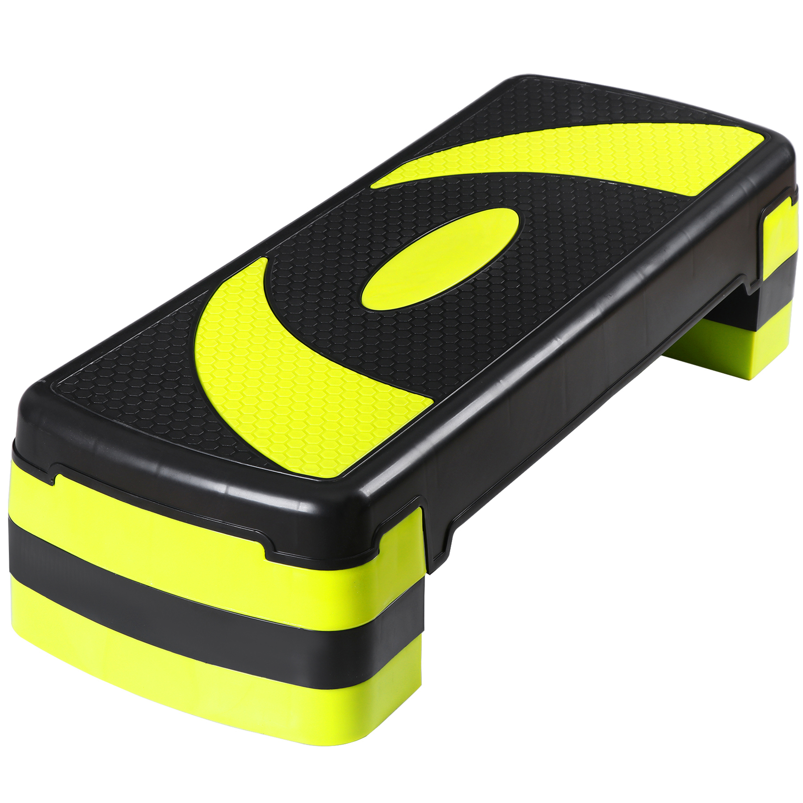 Adjustable Workout Aerobic Step Platform Exercise Stepper w/ Risers 30'' Yellow