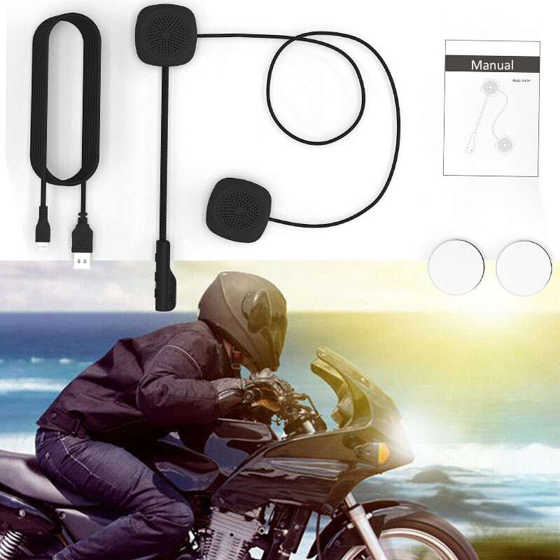 Sports Helmet Headset/Headphone Dual-Ear Stereo w/Mic for Motorcycle Bike Riding