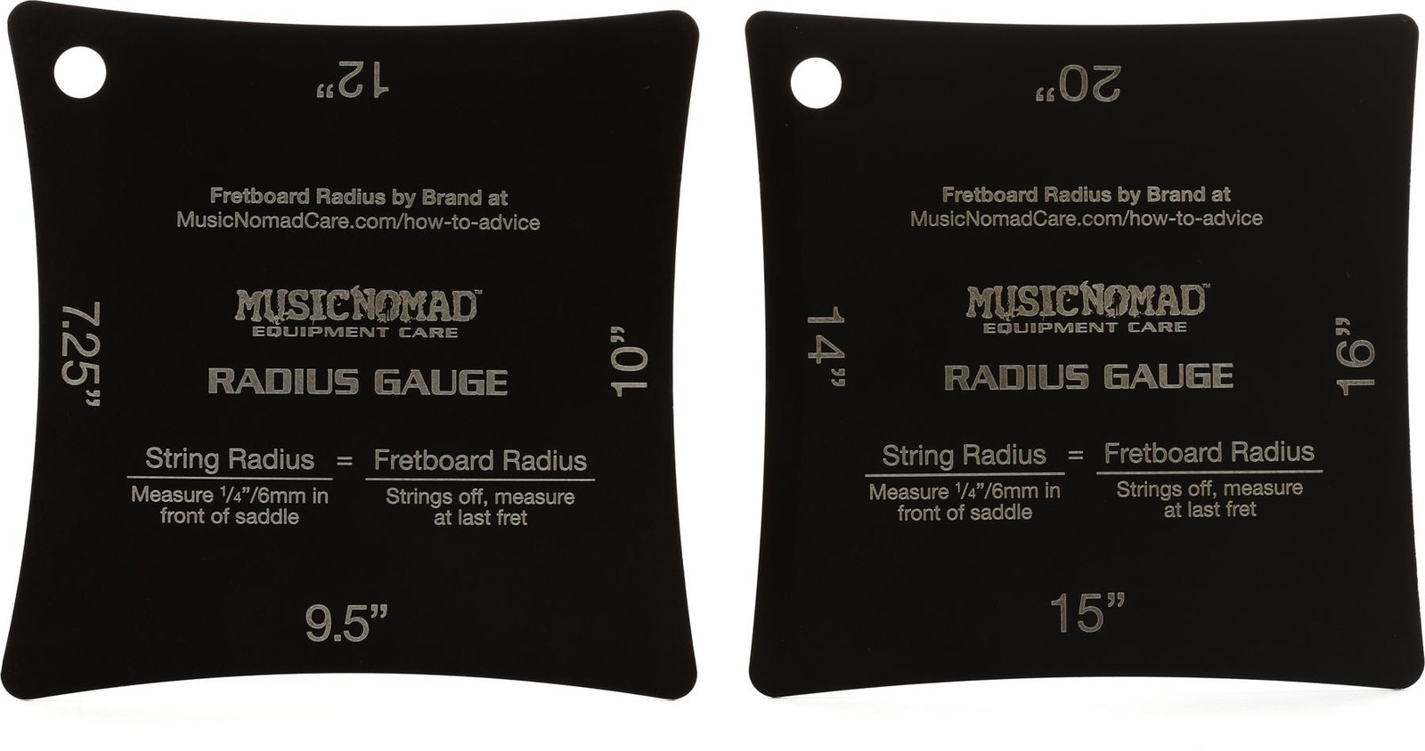 MusicNomad MN603 Precision Radius Gauge Set (2-pack) (3-pack) Bundle