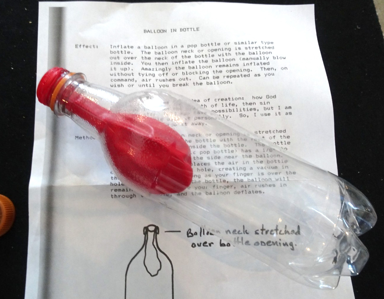 MAGIC - Balloon in Bottle W/Instructions