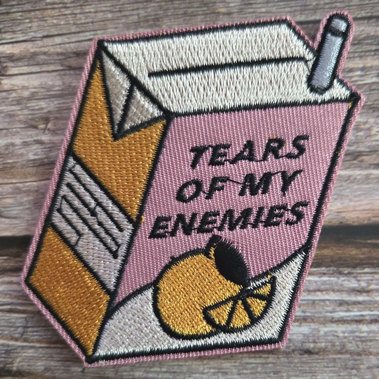 Juice Box Tears Of My Enemies Funny Punk Rock Skater Iron On Patch